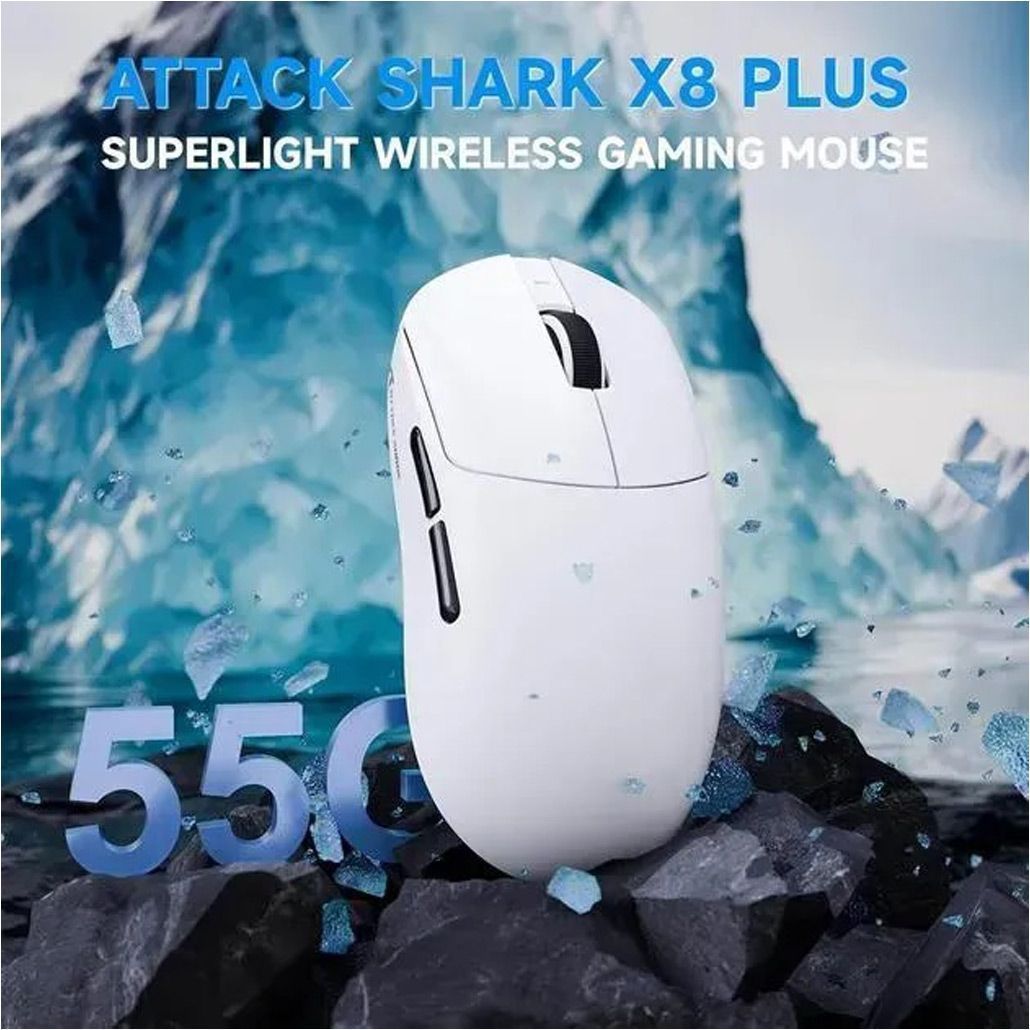 Бездротова миша ATTACK SHARK X8 Plus 40000 DPI ергономічна для ігор та роботи